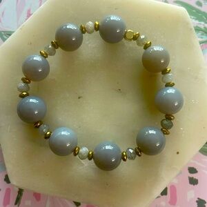 Grey Agate & Labradorite Bracelet